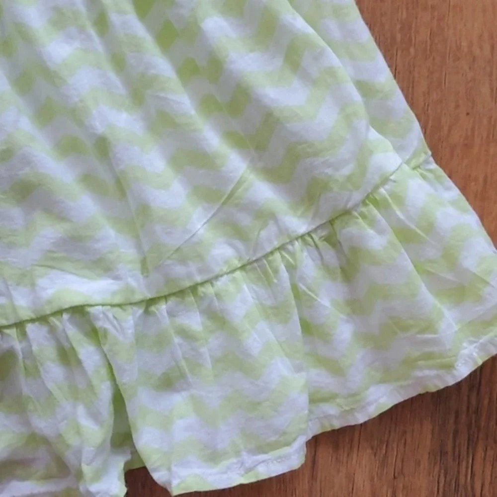 Naartjie Girls Lime Green Chevron‎ Sundress Size 7
